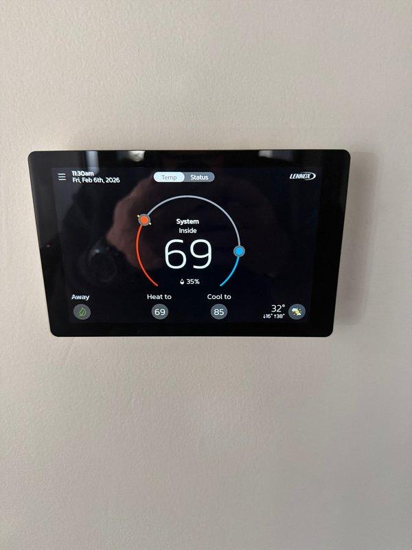 Completed annual maintenance service on 1-year-old system during second scheduled visit. Addressed whistling pilot light issue on water heater. Checked thermostat operation (Lennox) and verified heating/cooling setpoints. Conducted combustion analysis with digital analyzer showing proper readings. Customer advised to renew maintenance agreement.