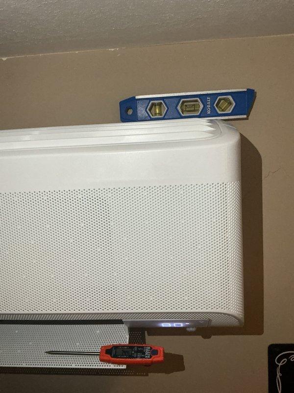 Performed annual Gold Level maintenance service on two mini-split systems installed July 2025. Conducted comprehensive system diagnostics including electrical testing with clamp meter and refrigerant pressure checks. Verified proper leveling of wall-mounted indoor unit and inspected connections. All systems operating within manufacturer specifications despite winter conditions.