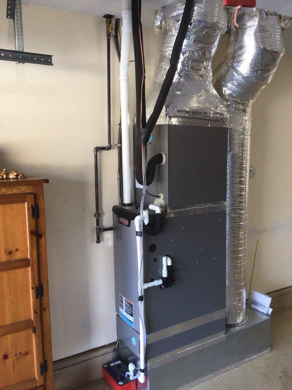 Performed Platinum Level maintenance service on dual HVAC systems, both approximately 2 years old. Inspected and verified proper operation of both units, including the furnace with PVC ventilation components and associated ductwork. Checked thermostat functionality, confirming proper temperature display and heating setpoint control.