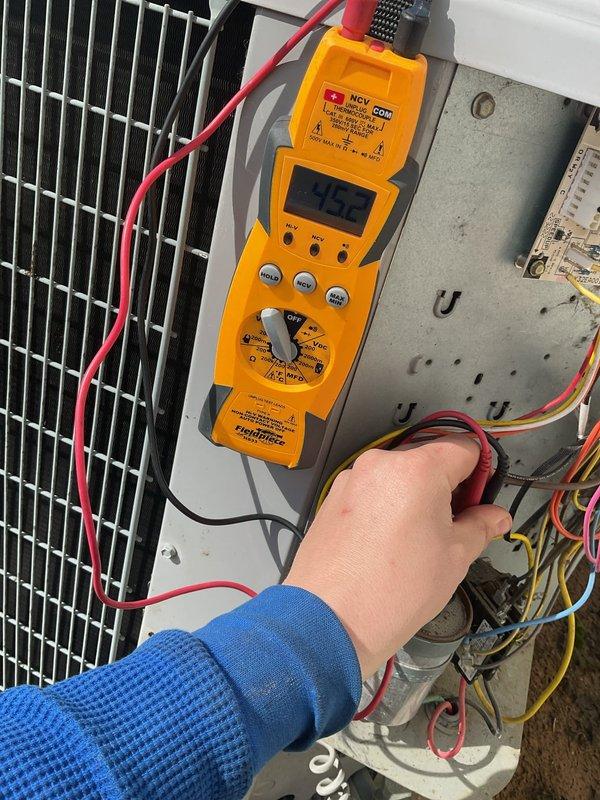 Completed monthly platinum maintenance service on 13-year-old system. Verified Nest thermostat functionality and proper heat operation at 66°F setpoint. Performed electrical diagnostic testing with multimeter, confirming proper voltage readings at 13.6V. Replaced 20x20x1 filter as scheduled.
