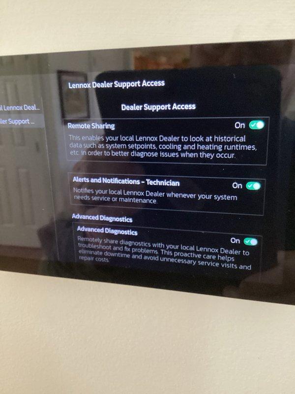Completed annual planned maintenance on Lennox HVAC system (installed 8/1/25). Verified proper operation of control interface, confirmed remote diagnostics functionality was enabled, and checked that alerts/notifications were properly configured. System is operating within specifications; no filter replacement needed at this time. Customer declined service renewal.
