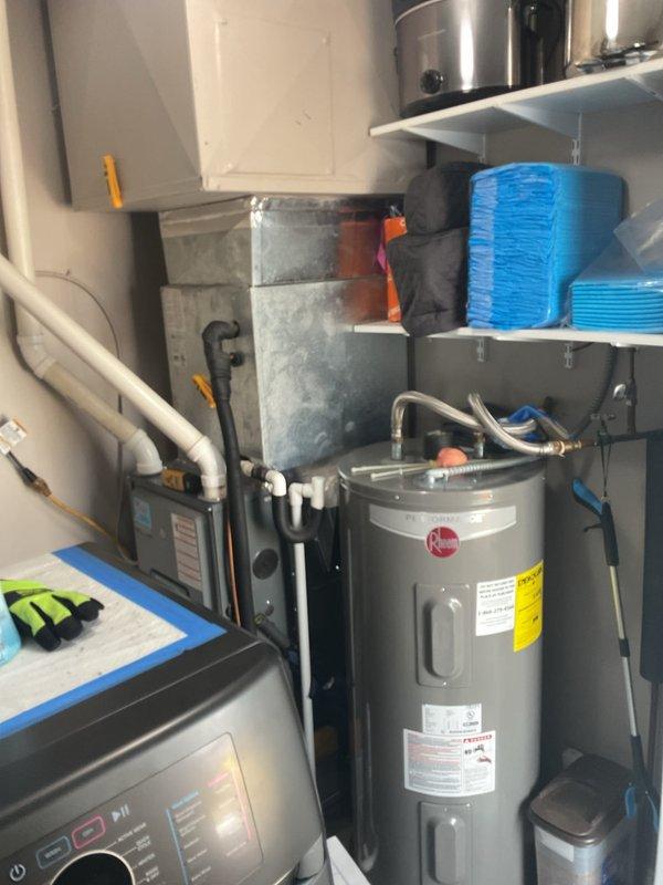 Completed platinum level maintenance on residential HVAC system. Replaced 16x25x5 filter as part of monthly service schedule. Observed significant corrosion and rust around the furnace's circular port and base panel, indicating possible moisture issues that should be monitored.