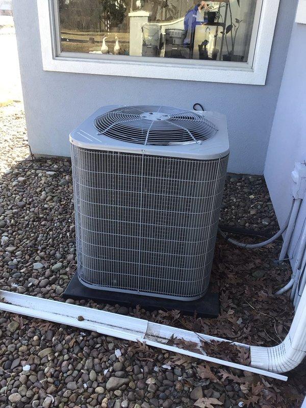 Completed Gold Level maintenance service on a single HVAC system. Inspected exterior condensing unit (confirmed proper installation on pad with adequate clearance) and verified thermostat operation (currently set at 69°F). System is due for filter replacement with next maintenance visit scheduled for 7/2025.