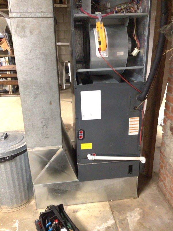 Performed scheduled Platinum Level maintenance on a 4-year-old 20x20x5 system during first maintenance visit. Inspected ductwork revealing significant dust accumulation requiring cleaning. Conducted diagnostic testing on furnace with specialized equipment, accessing blower motor and electrical components for comprehensive evaluation.