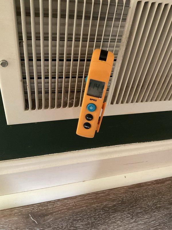 Completed scheduled Platinum Level maintenance on HVAC system with 16x20x5 filter. Verified proper thermostat operation, confirming temperature settings and programming functionality. Conducted temperature differential testing between supply and return air, with readings indicating system is performing within normal parameters.