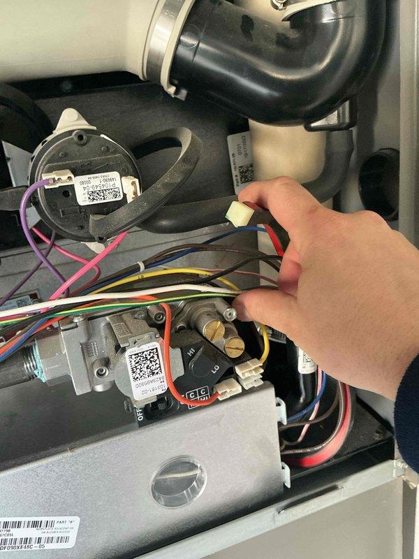 Completed planned maintenance service on residential dual HVAC system. Inspected electrical connections and wiring, ensuring proper terminal connections to control board. Replaced air filters (20x25x5 and 16x25x1) with annual replacements and verified system operation after service.