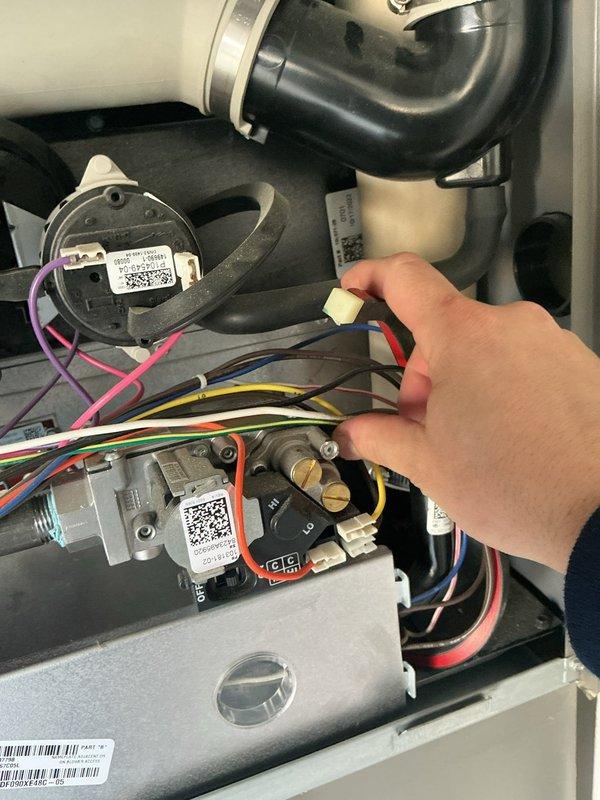 Completed planned maintenance service on residential dual HVAC system. Inspected electrical connections and wiring, ensuring proper terminal connections to control board. Replaced air filters (20x25x5 and 16x25x1) with annual replacements and verified system operation after service.