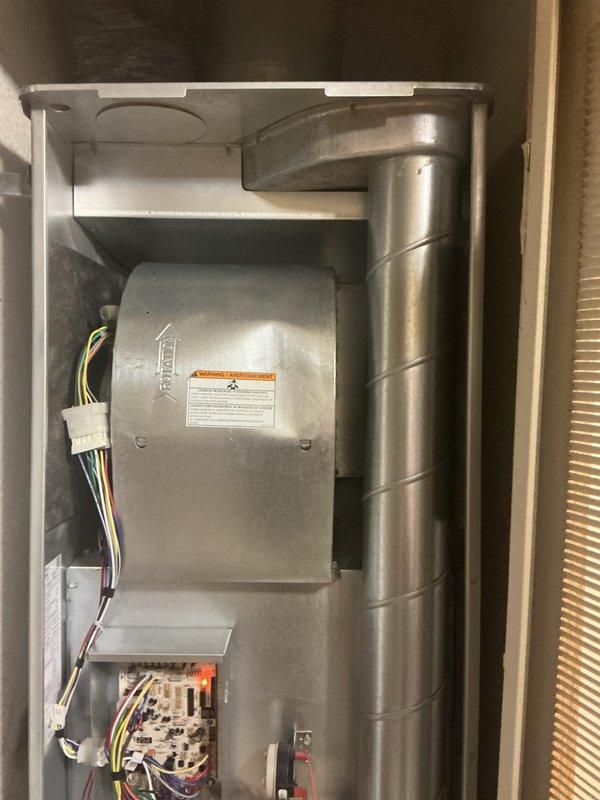 Performed annual planned maintenance on HVAC system installed in November 2025. Conducted electrical diagnostics with multimeter, confirming proper voltage readings of 24.56V at control board. Inspected blower assembly, fan motor, and ductwork connections. System is operating within normal parameters with all safety systems functioning correctly.