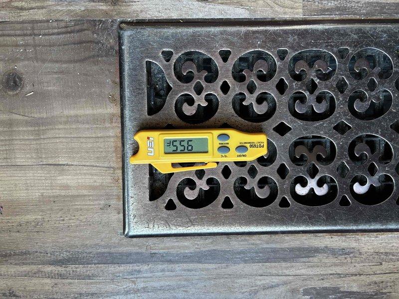Completed planned maintenance service on HVAC system according to Platinum Level specifications. Temperature readings were taken at multiple vents, with measurements of 64.9°F and 55.6°F recorded at decorative floor registers. All required maintenance tasks were performed according to scheduled service agreement.