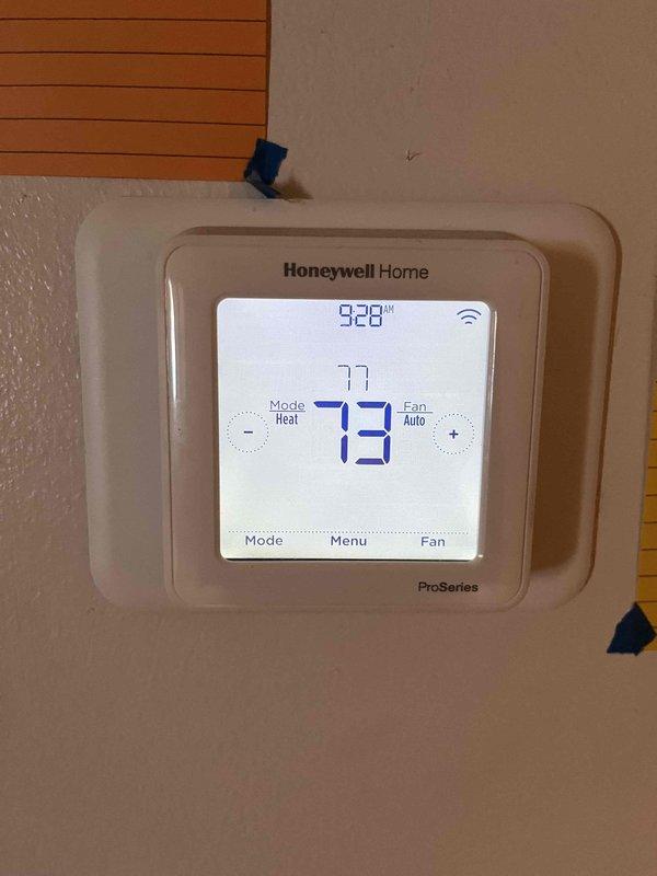 Diagnosed and repaired a 4-year-old furnace that was not staying lit and only providing partial heat. Inspection of the Honeywell ProSeries thermostat and control board revealed faulty connections that were preventing proper ignition sequence. Reconnected wiring to the circuit board, tested system through multiple heating cycles to confirm repair, and verified proper operation with heat maintaining at set temperature.