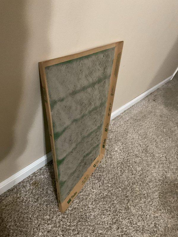 Responded to service call for insufficiently heating furnace. Diagnostic testing revealed severely clogged air filter restricting proper airflow to the system. Removed and replaced filter, verified proper operation of furnace with improved heat output, and confirmed system is now functioning within normal parameters.