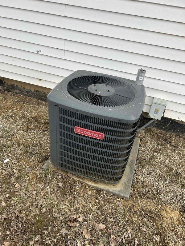 Responded to a red-tagged 12-year-old heating system where gas company had identified safety concerns. Conducted CO testing near air vents, obtaining readings of 4 PPM, and performed comprehensive inspection of the Goodman outdoor unit. System remains deactivated pending necessary repairs to meet safety compliance requirements.