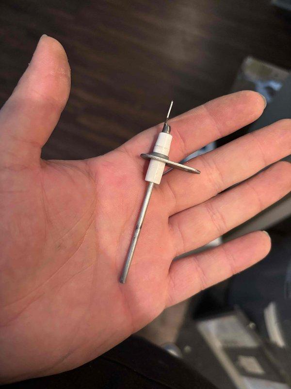 Performed planned maintenance service on 7-year-old HVAC system, replacing the Koch air filter as requested by customer. Inspected igniter assembly, confirming proper functionality and electrode condition. Customer was informed about maintenance plan options for future service.