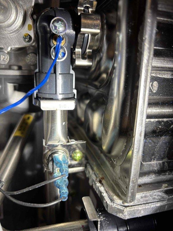 Successfully installed warranted part in customer's plumbing system, replacing faulty valve/sensor component that was showing signs of corrosion. Verified proper connection of electrical components and tested system functionality after installation, confirming resolution of the issue with all connections secure and operational.