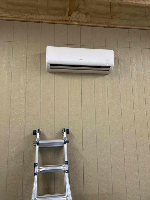 Performed annual platinum maintenance service on a mini-split system in an 8-year-old home. Inspected and serviced the wall-mounted indoor unit, confirming proper operation and airflow. Verified Nest thermostat functionality with heating set to 76°F; system responded appropriately during testing.