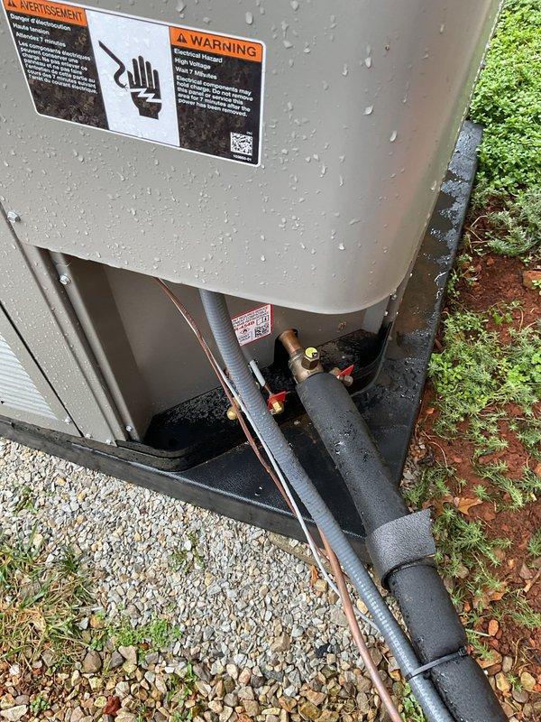 Completed Platinum Level maintenance service on Lennox HVAC system. Inspected interior components including blower motor assembly, circuit board connections, and electrical wiring, confirming proper operation with all indicator lights functioning normally. Examined exterior condensing unit, verified refrigerant lines were intact with no leaks, and confirmed proper drainage despite recent moisture.