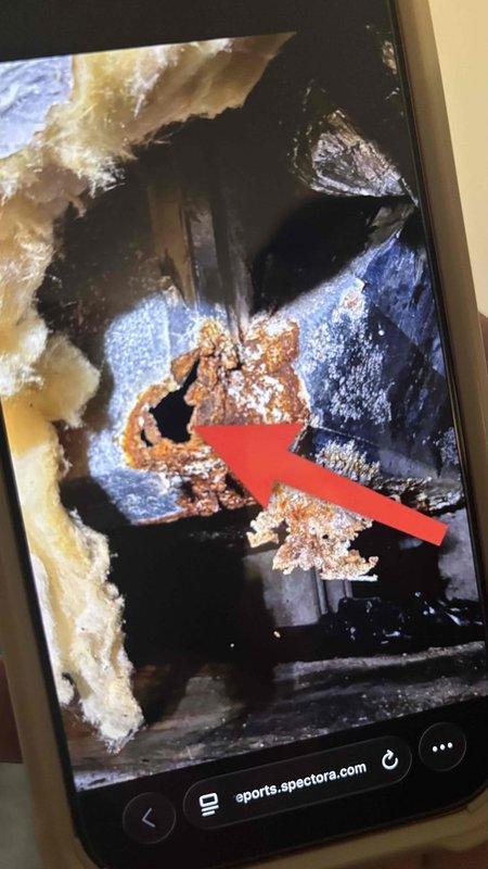 Conducted comprehensive HVAC replacement estimate for customer who recently purchased home with aging system requiring replacement before move-in. Inspection revealed significant system deterioration, including severe corrosion and rust penetration in metal ductwork/piping, as well as moisture damage to surrounding ceiling/wall structures with visible decay. Documented critical areas of concern with photographic evidence for inclusion in replacement proposal.