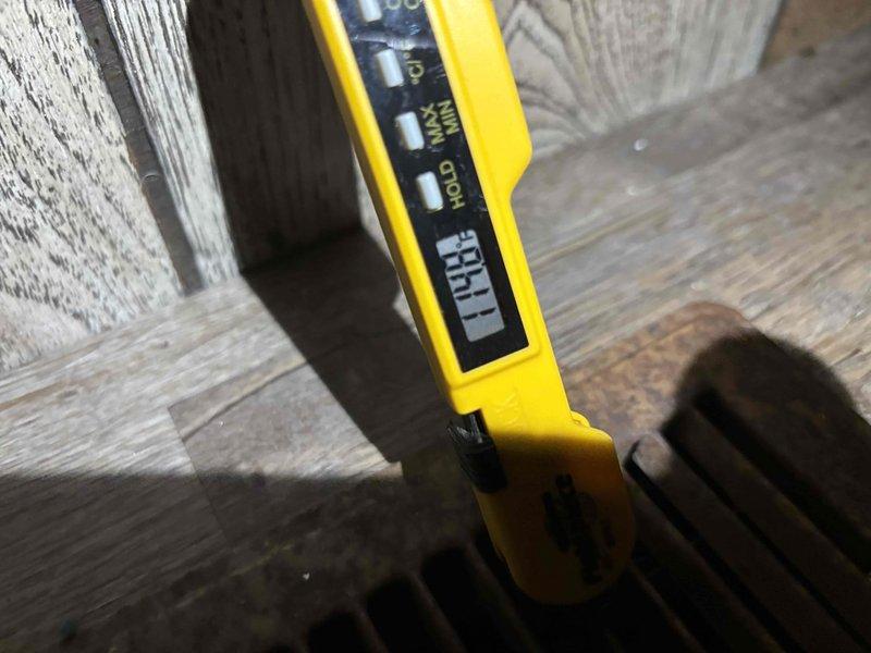 Conducted scheduled platinum-level monthly maintenance on system, including inspection of electrical components with readings taken using Fieldpiece SC260 multimeter showing values of 44.1 and 455. Noted filter size 16x20x5 requires replacement per 6-year maintenance schedule, with part currently on order to complete service at follow-up visit.