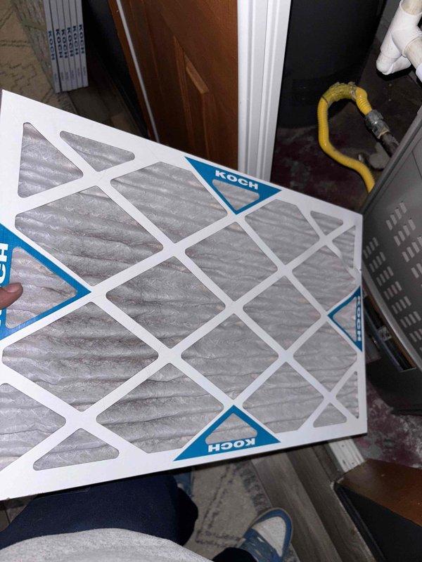 Completed annual platinum maintenance service on 1-year-old system. Replaced KOCH air filter and inspected Honeywell ProSeries thermostat, confirming proper operation with temperature at 78°F and 24% humidity. System is functioning within specifications following comprehensive maintenance protocol.