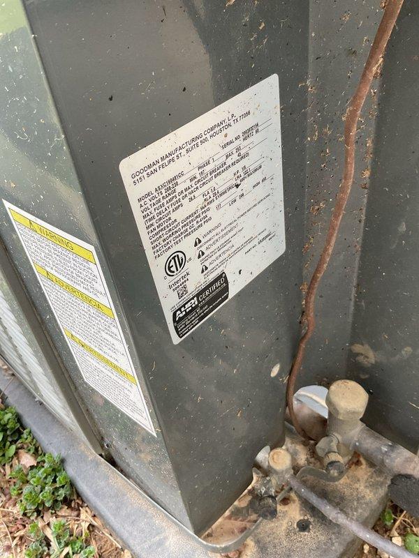 Completed Platinum Level maintenance on 5-year-old Goodman HVAC system. Inspected electrical components, connections, and capacitor; cleaned accumulated dust and debris from outdoor condenser unit. Replaced 20x25x2 polarized filter as part of first annual visit; system is functioning properly with next service recommended before 9/2025.