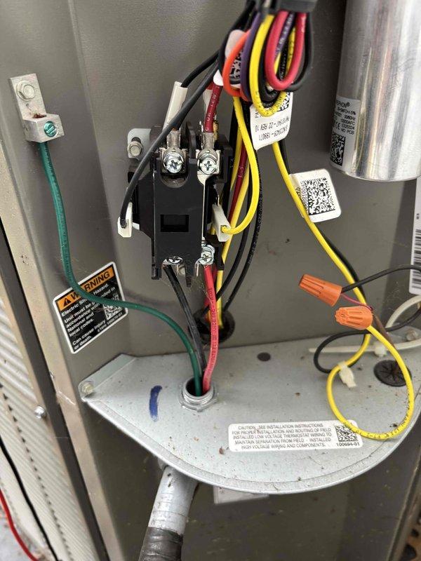 Performed monthly platinum-level maintenance service on HVAC system, including replacement of 16x25x4 filter. Inspected electrical components and connections for proper operation, finding all contactors, relays and wiring in good condition. Conducted electrical performance testing using clamp meter, recording 54.6 amp measurement which falls within manufacturer specifications. System is operating normally with no issues detected.