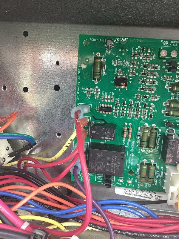 Responded to a no-heat call for an 11-year-old HVAC system that was completely non-operational with no airflow through vents. Inspection revealed a faulty control board, which was replaced to restore proper system functionality and heating capability.