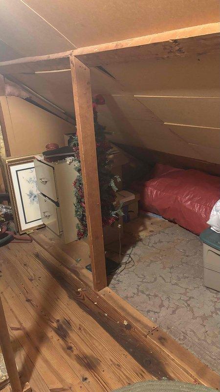 Conducted a comprehensive evaluation of inadequate central air system for second floor space and assessed feasibility of mini-split installation as supplemental or replacement solution. Inspected attic conversion area with sloped ceiling and limited space constraints, noting existing structural elements and electrical access points that would impact installation options. Documented current system performance issues and customer requirements to develop appropriate HVAC replacement recommendations.