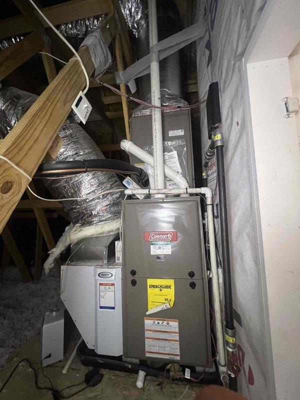 Diagnosed and repaired outdoor condenser unit that was short cycling due to a faulty capacitor, which was causing the compressor to shut down after only running for seconds at a time. Replaced capacitor, cleaned condenser coil, and verified proper system operation with normal cycling patterns restored on this 9-year-old Coleman HVAC system.