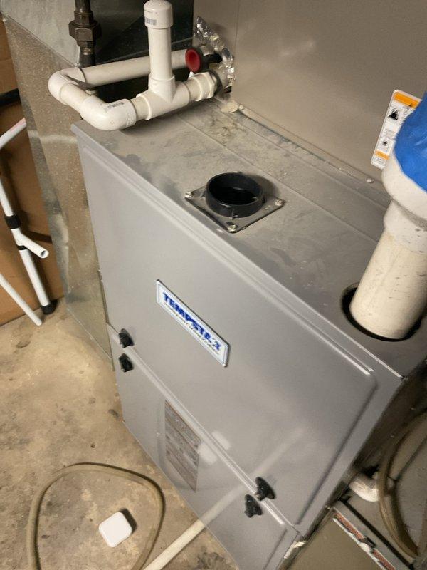 Diagnosed 14-year-old TempStar furnace that had completely stopped functioning. Inspected thermostat and found it was operational but not communicating with the furnace. Identified failed control board as root cause, replaced component, and verified proper system operation through complete heating cycle test.