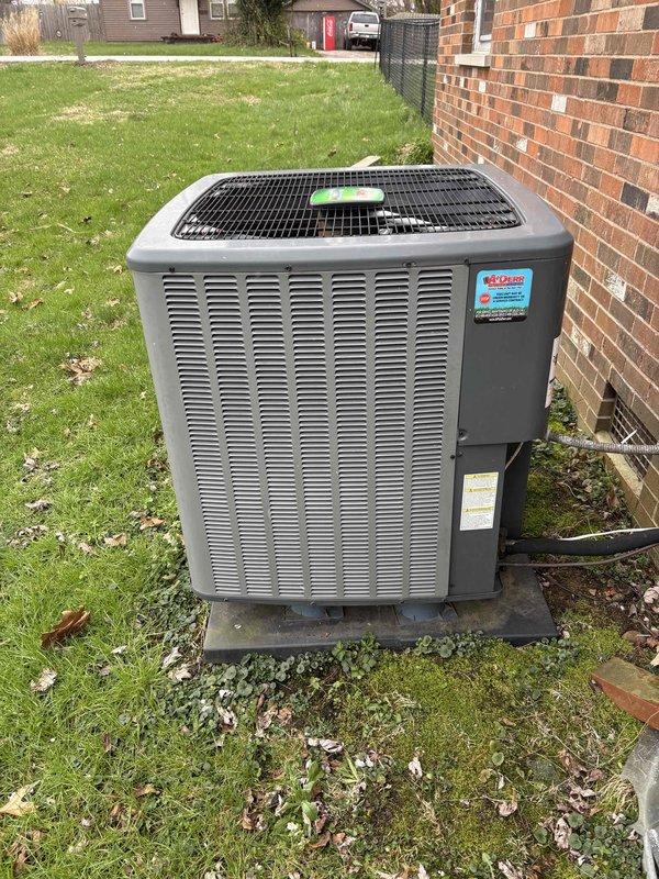 Completed planned maintenance service on a single residential HVAC system. Inspected outdoor condensing unit, verified proper installation on concrete pad with appropriate clearances. Conducted temperature differential measurements using digital thermometer to confirm system is operating within manufacturer specifications.