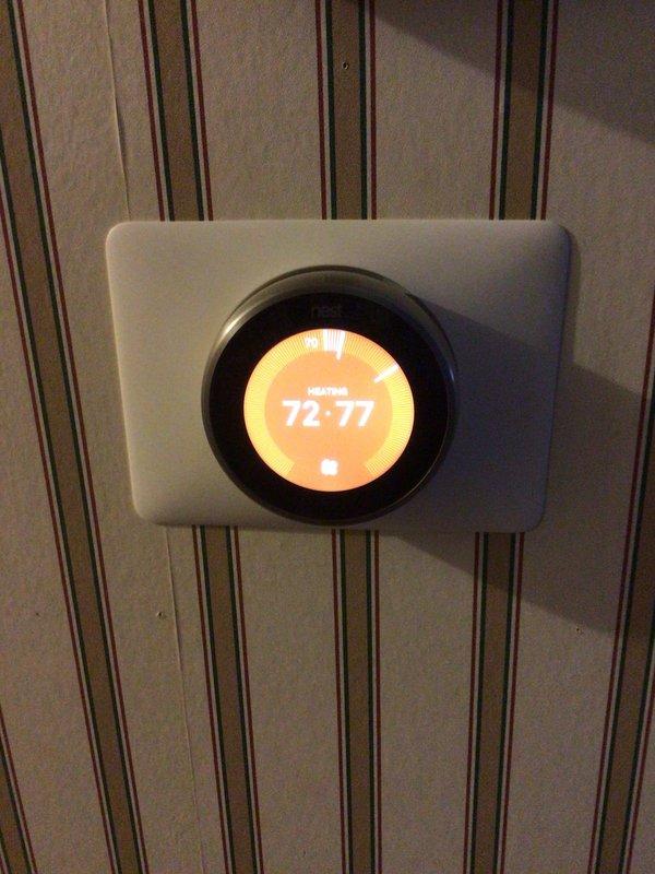 Completed second visit of Gold Level maintenance on 20-year-old HVAC system. Observed significant dirt accumulation on blower wheel assembly requiring cleaning, and confirmed proper operation of the digital thermostat which was set to heating mode (72-77°F). Replaced 20x20x5 filter and discussed annual renewal options with customer.
