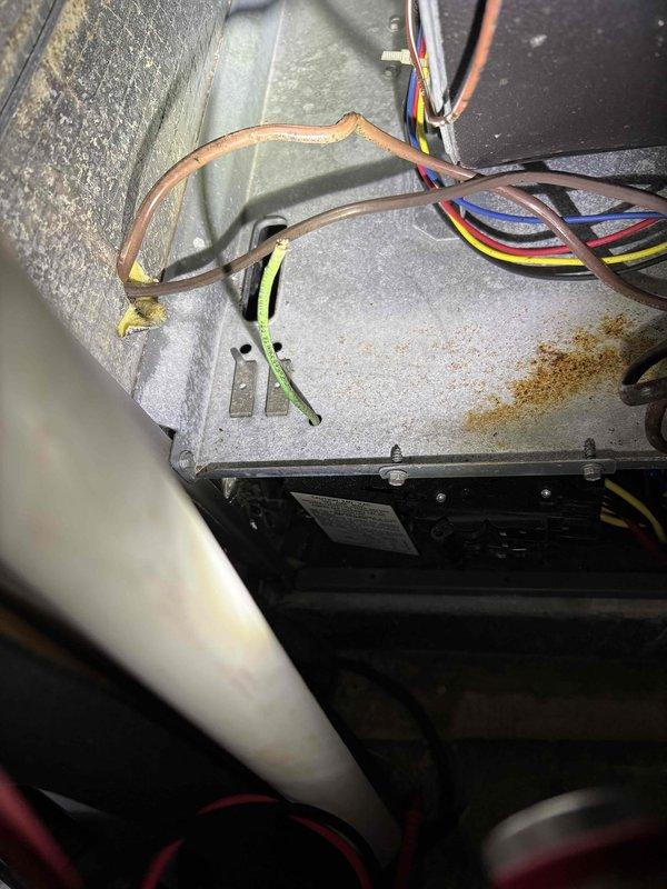 Completed scheduled Platinum Level maintenance on a 4-year-old HVAC system with 20x20x5 filters. Observed rust formation on interior metal housing and documented temperature readings (6.75). This was the second annual visit; system is due for renewal.