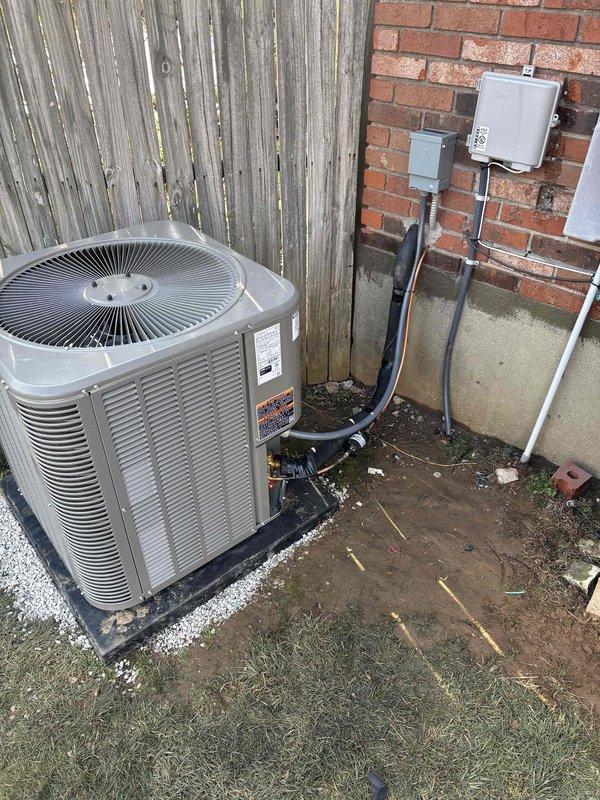 Successfully installed RED Full System with Polarized Filter, including proper leveling of all components according to manufacturer specifications. Mounted outdoor condenser unit on appropriate pad with proper clearances, connected insulated refrigerant lines, and secured all electrical connections to junction boxes. Verified system operation and ensured all components were functioning correctly before completion.