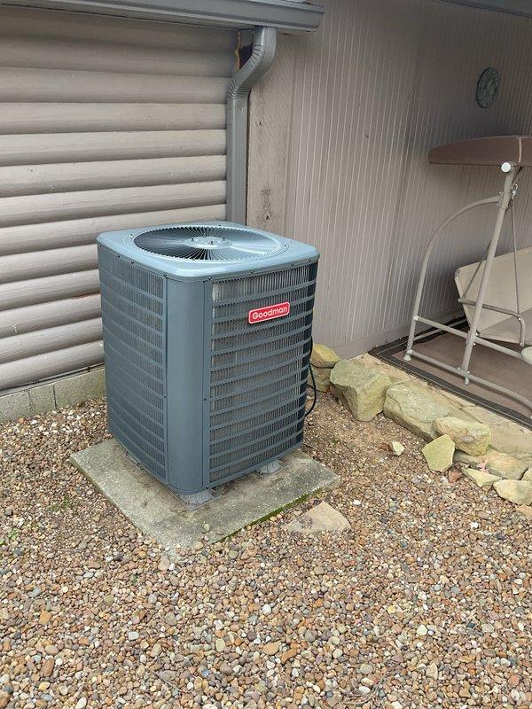 Completed Gold Level maintenance on dual HVAC systems (Goodman outdoor unit and indoor furnace system). Inspected both indoor and outdoor components, changed filters, and documented system conditions with photos. Reminded customer that service agreement renewal is approaching, with last maintenance performed in 10/2025.