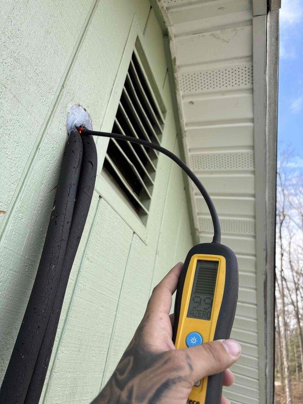 Responded to service call for system displaying error codes PC02 and PC03. Conducted diagnostic testing on outdoor unit, inspecting refrigerant lines and connections for proper operation. Utilized temperature probe at the ventilation outlet to verify system performance after resolving the error code issues.