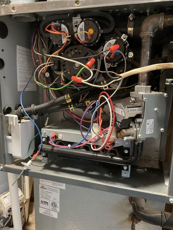 Performed comprehensive Gold Level maintenance on 6-year-old HVAC system during first annual visit. Inspected furnace components including gas valve, pressure switches, and electrical connections, verifying all wiring was properly secured and organized. Examined ComfortNet control board and associated electronics, confirming proper operation of all system controls with no signs of damage or abnormal wear detected.