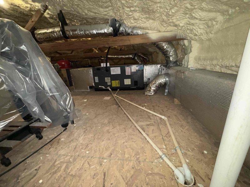 # Service Report

Responded to no-cooling complaint on 15-year-old residential HVAC system. Customer reported thermostat set to 66°F but interior temperature remained at 72°F with warm air blowing from vents. No tripped breakers, no ice buildup on evaporator coil, and system fan operational.

Upon arrival, conducted diagnostic assessment of split system located in attic space. Inspected air handler unit with spray foam insulated mechanical room and verified adequate airflow through return vent at floor level. Performed system evaluation including refrigerant pressures, electrical components, and airflow measurements to identify root cause of cooling failure on aging equipment.

Given the system's age at 15 years and no-cool condition, provided customer with repair options and recommendations for restoring cooling function to residence with no secondary cooling source available.