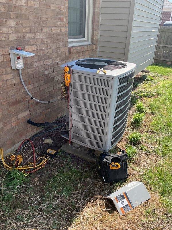 # HVAC Service Report - No Cool Condition

Responded to service call for 10-year-old residential air conditioning system with inadequate cooling performance. Upon arrival, performed comprehensive system diagnostic on split-system air conditioner to identify root cause of reduced cooling capacity.

Conducted visual inspection of indoor air handler unit and verified proper airflow through supply and return ductwork. Checked furnace blower operation and confirmed adequate air movement through the system. Inspected indoor coil access and surrounding components for visible issues.

Proceeded to outdoor condensing unit for detailed performance assessment. Connected manifold gauge set to service ports and recorded system pressures and temperatures. Measured refrigerant charge levels and compared readings against manufacturer specifications. Evaluated compressor amperage draw and verified proper electrical supply to unit via disconnect box.

Performed temperature differential measurements acro