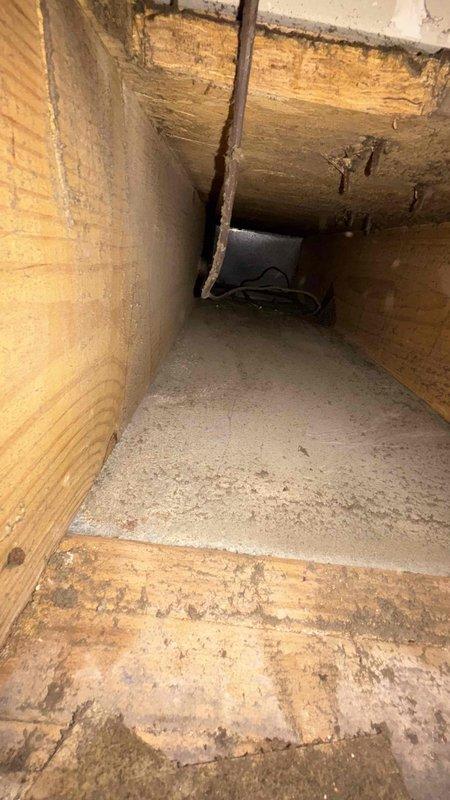 Conducted comprehensive HVAC system replacement estimate for residential property where existing air conditioning system was non-operational while heating remained functional. Performed thorough inspection of current equipment and ductwork infrastructure located in crawl space, documenting conditions including flexible duct installation showing signs of age, dust accumulation, and possible moisture exposure. Assessed structural accessibility, existing duct routing, and installation parameters within confined space between floor joists. Evaluated overall system configuration and provided homeowner with detailed replacement options and recommendations for complete HVAC system upgrade.