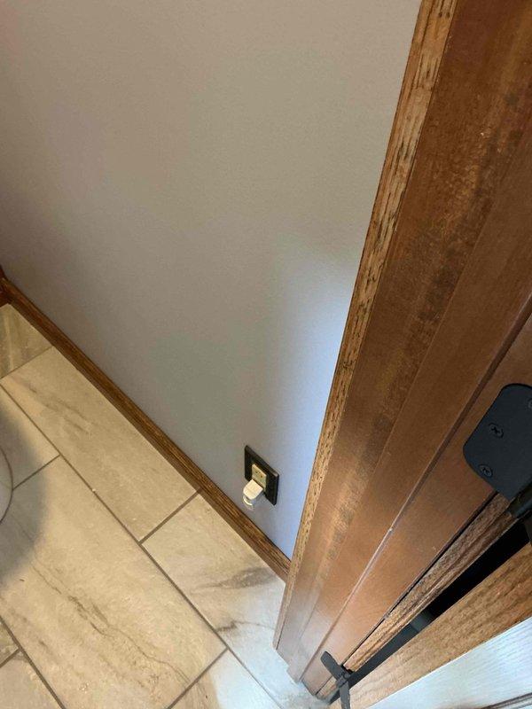 Completed installation of two toilets in residential bathroom. Performed associated electrical work to accommodate bidet functionality, including installation of electrical outlet near toilet fixture. Verified proper water supply connections, secure mounting, and tested flush mechanisms for optimal performance. Electrical components installed to code specifications to support bidet operation.