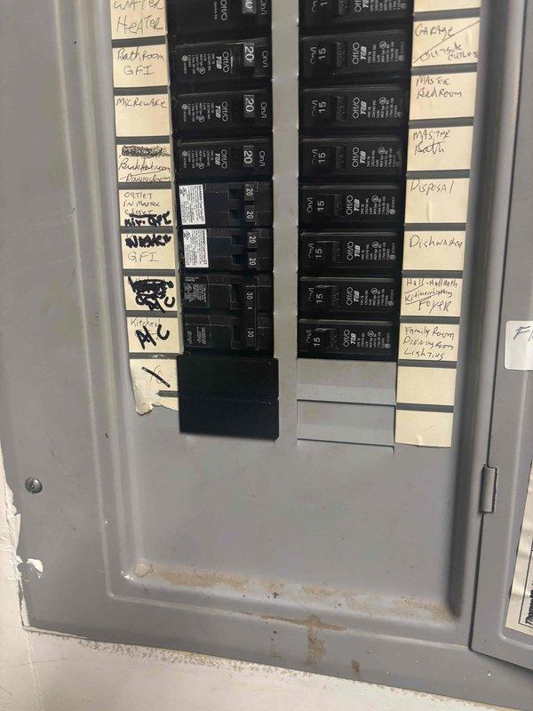 Completed follow-up visit to install return air grille in hallway ceiling and install breaker panel blanks in electrical panel to fill unused breaker slots. All work performed per code requirements and system is operating properly.