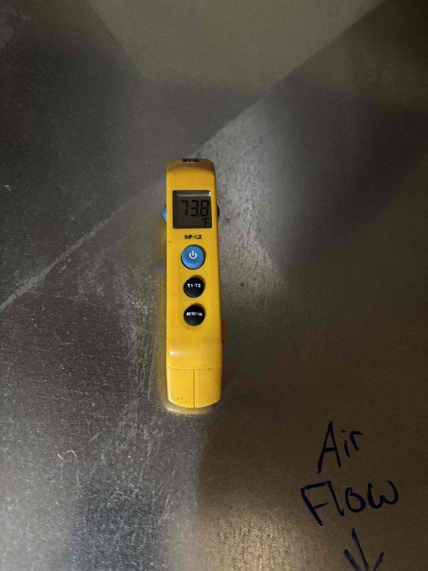 Completed second annual Gold Level maintenance visit on 7-year-old HVAC system. Performed comprehensive system diagnostics including airflow measurements (738 CFM recorded at supply duct) and electrical readings (497 reading documented with digital multimeter). Verified system operation, checked all electrical connections, and confirmed proper airflow distribution throughout ductwork. System operating within normal parameters. Customer due for membership renewal and 16x25x5 filter replacement.
