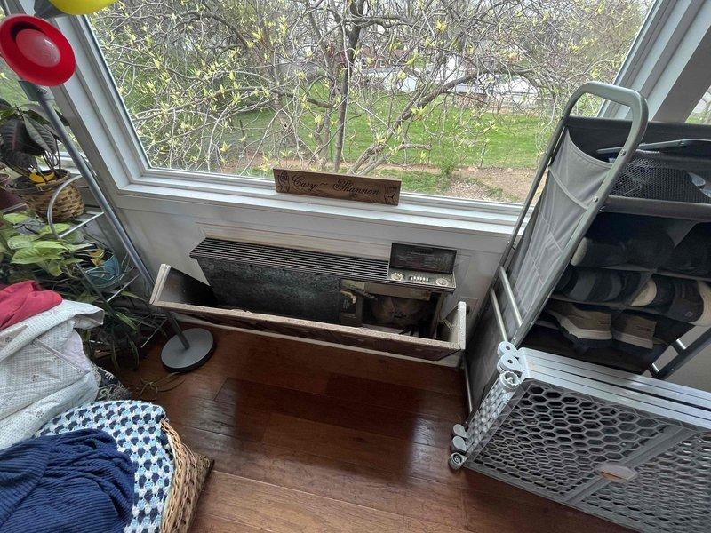 Evaluated 12-year-old wall unit with no cooling capability. Performed measurements and assessment of existing HVAC equipment, documented condensation present on ductwork and metal surfaces indicating temperature differential issues. Provided estimate for complete system replacement due to age and failure of cooling function.