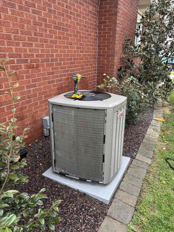 Completed first planned maintenance visit on 10-month-old HVAC system with 16X25X5 filter specifications. Performed comprehensive system inspection including temperature differential readings at indoor unit and outdoor condenser evaluation. Verified proper operation of outdoor condensing unit, checked refrigerant lines, and confirmed system components functioning within normal parameters. Unit showed appropriate performance for age with no immediate service concerns identified during routine maintenance check.