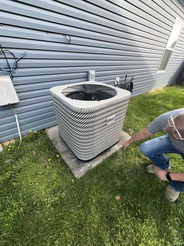 Conducted comprehensive HVAC replacement estimate for residential split system with reported refrigerant leak in outdoor condenser coil. Performed visual inspection of existing outdoor condensing unit and indoor air handler system, evaluated current equipment condition and discussed full system replacement options. Reviewed thermostat functionality and provided detailed estimate for complete indoor and outdoor unit replacement to address failed condenser coil and ensure optimal system performance.