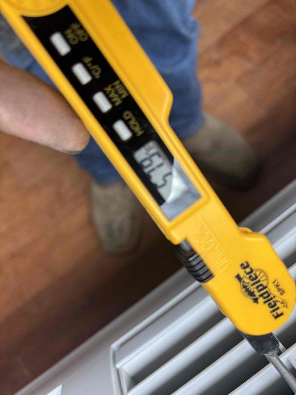 Completed PTAC unit replacement at property. Removed existing unit and installed new PTAC system, verifying proper electrical connections and refrigerant line integrity. Performed temperature differential measurements across the unit using calibrated digital instruments, confirming supply air temperature of 91°F and proper system operation upon startup.