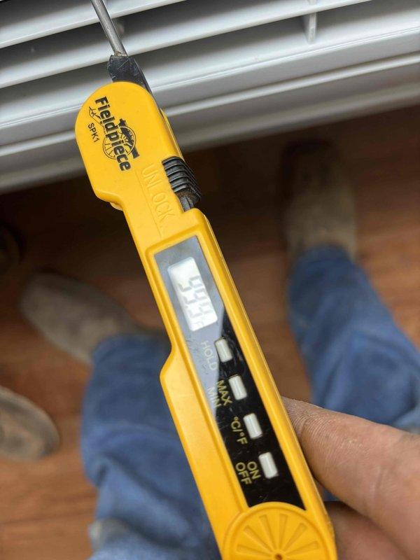 Completed PTAC unit replacement at property. Removed existing unit and installed new PTAC system, verifying proper electrical connections and refrigerant line integrity. Performed temperature differential measurements across the unit using calibrated digital instruments, confirming supply air temperature of 91°F and proper system operation upon startup.