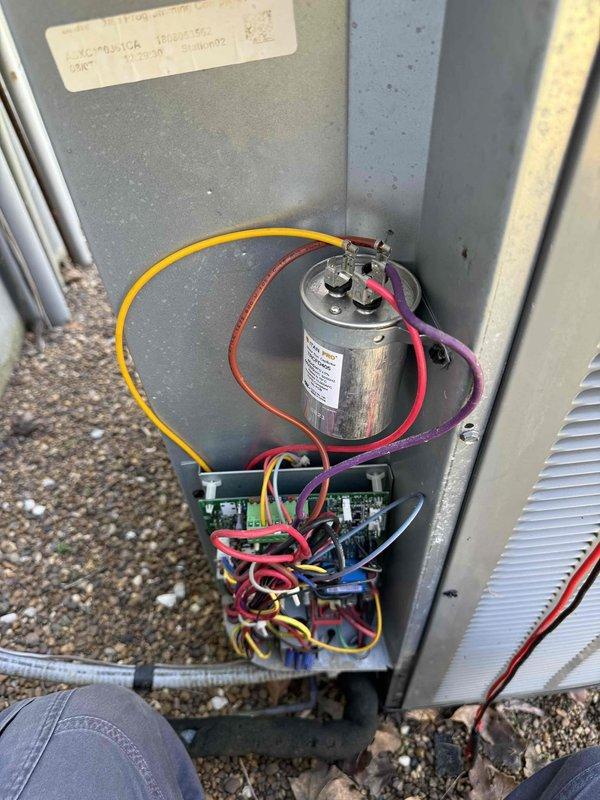 Completed planned maintenance on 7-year-old HVAC system serving main living space. Performed standard maintenance protocol including filter inspection of 20x25x2 media filter, temperature differential measurements across supply ductwork confirming 49.6°F reading, and thorough inspection of outdoor condensing unit components. Verified proper operation of dual capacitor and control board with all electrical connections secure and functioning within normal parameters. System operating efficiently with no deficiencies noted during this maintenance visit.