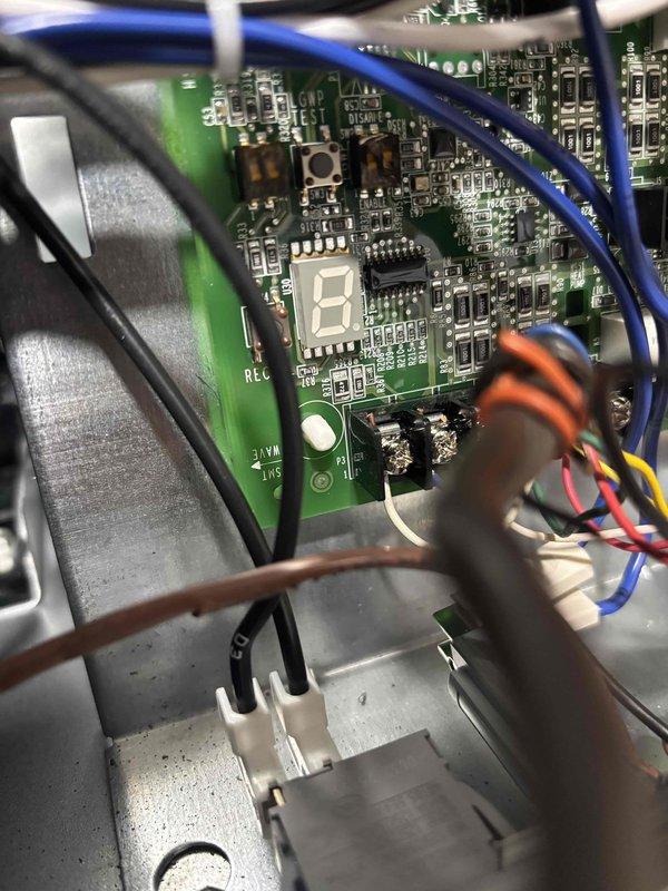 Responded to install callback for Lennox furnace system with fan running continuously but no heating or cooling output. Upon inspection, diagnosed faulty control board preventing proper system operation and heating/cooling cycles. Replaced defective control board, verified all wire connections, tested system operation through complete heating cycle, and confirmed proper fan cycling and temperature control restored to normal function.