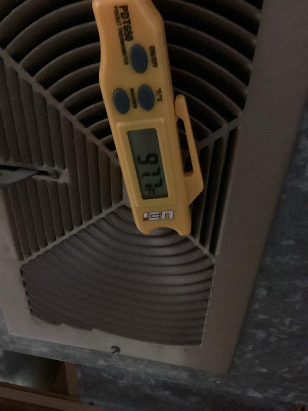 Completed Platinum Level planned maintenance on single HVAC system. Performed comprehensive system inspection including temperature differential measurements at supply and return vents, recording 67.5°F at the indoor coil and 58.3°F at the supply register. Checked all mechanical and electrical components, verified proper airflow, and confirmed system operation within manufacturer specifications.